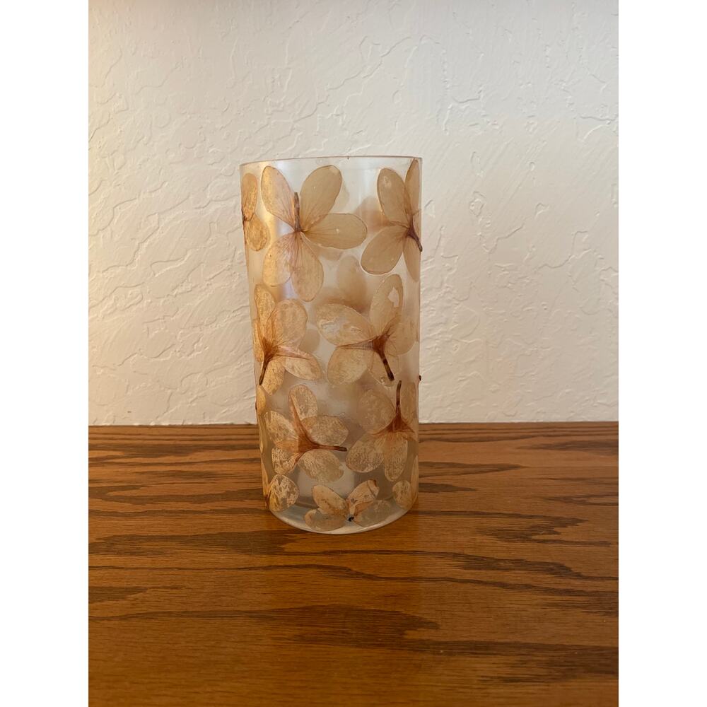 Handmade papier-mâché vase floral
